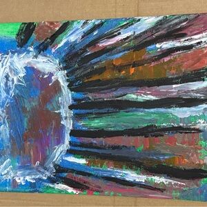Abstract Multicolor Canvas Art 11x14 wellness caring powerful over embers